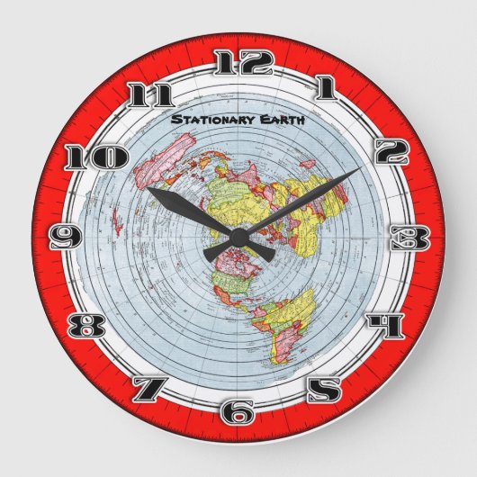 Flat Earth Gleasons Stationary Map Grote Klok (Voorkant)