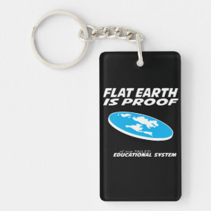 Flat Earth is het bewijs van ons onderwijssysteem  Sleutelhanger