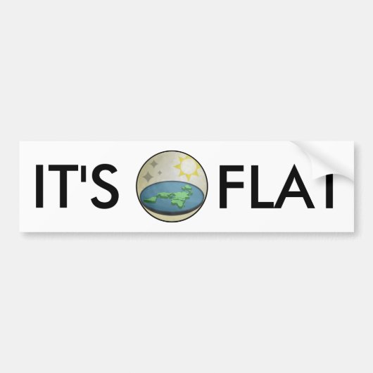 FLAT EARTH IT'S FLAT BUMPERSTICKER (Voorkant)