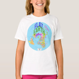 Flat Earth-kaart met gemarkeerde naties T-shirt