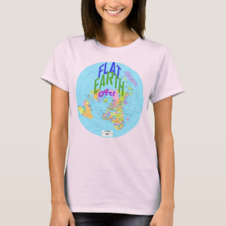 Flat Earth-kaart met gemarkeerde naties T-shirt