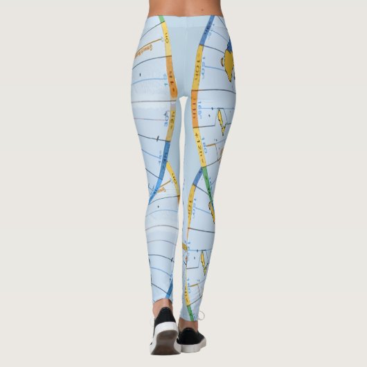 Flat Earth Map - Aardappelprojectie op azimuthal Leggings (Achterkant)