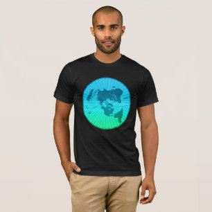 Flat Earth Map - Aardappelprojectie op azimuthal T-shirt