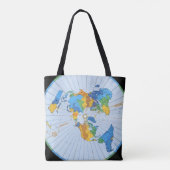 Flat Earth Map - Aardappelprojectie op azimuthal Tote Bag (Achterkant)