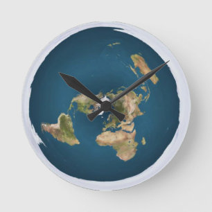 Flat Earth Map door US Geological Survey Ronde Klok