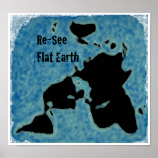 Flat Earth Map Poster