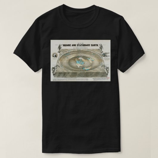 Flat Earth Map Science Denial T-shirt (Design voorkant)