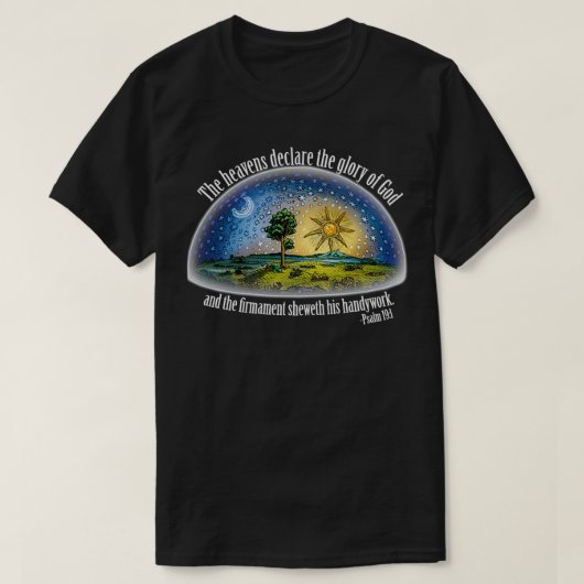 Flat Earth Psalm 191 The Firmament Black T-shirt (Design voorkant)