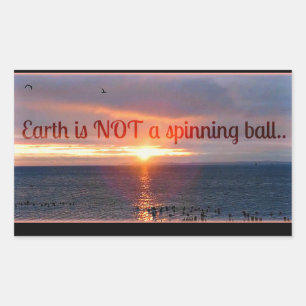 flat earth rechthoekige sticker
