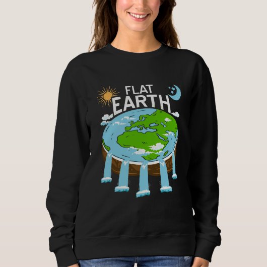 FLAT Earth Retro Flat Earther Designs Present Trui (Voorkant)