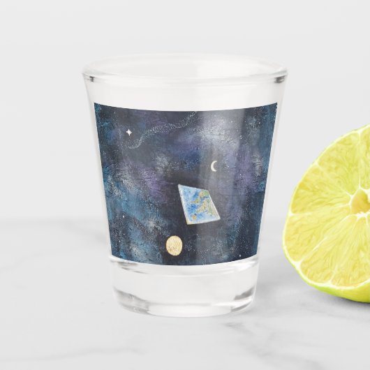 Flat Earth Shot Glass Shot Glas (Voorkant)