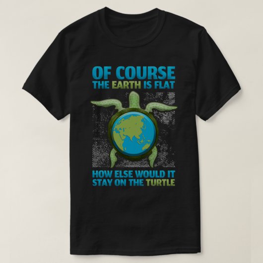 Flat Earth Society Design Turtle Elephants 5 T-shirt (Design voorkant)