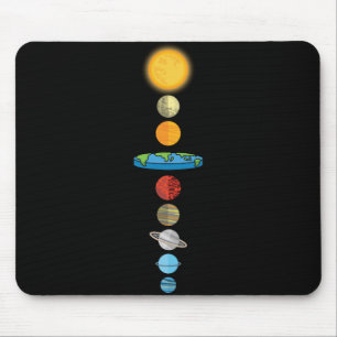 Flat Earth Society Planet Solar System Gift Muismat
