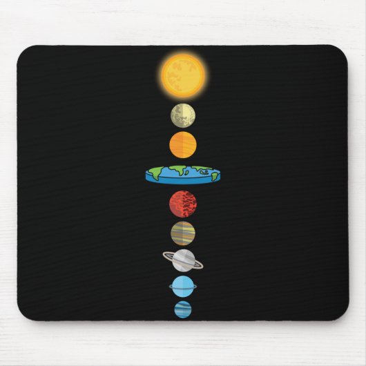 Flat Earth Society Planet Solar System Gift Muismat (Voorkant)