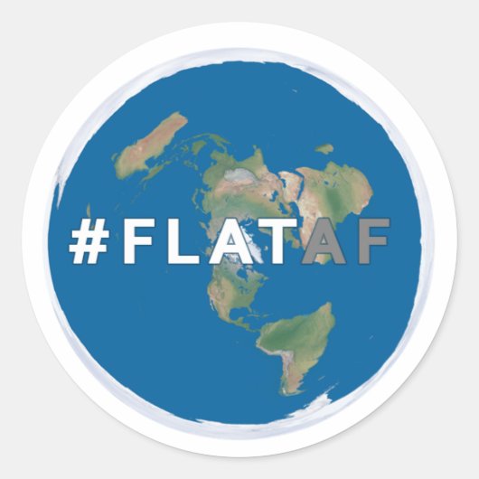 Flat Earth Sticker | #flataf (Voorkant)