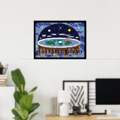 Flat Earth Theory Pop Art Poster (Thuiskantoor)