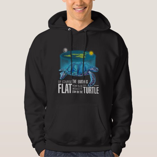 Flat Earth Turtle Hoodie (Voorkant)