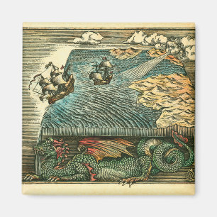 Flat Earth Woodcut Magneet
