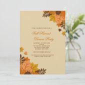 Flat Fall Leaves Invitation Kaart (Staand voorkant)