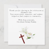 Flat Funeral Thank You Card - Editable Bedankkaart (Achterkant)