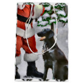 Flat-gecoate Retriever Christmas Medium Cadeauzakje (Achterkant)