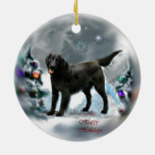 Flat-gecoate Retriever kerstversieringen geschenke Keramisch Ornament (Achterkant)