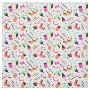 Flat Geometric Squiggly Memphis vet patroon 1980 Stof