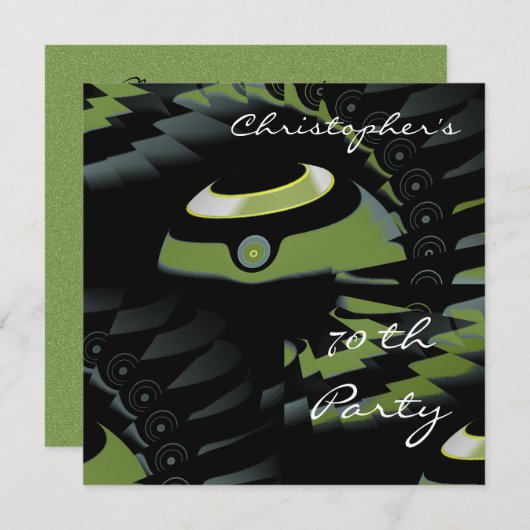 Flat Green Bowls Birthday Kaart (Voorkant / Achterkant)