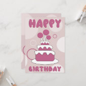 Flat Greeting Card Happy Birthday Kaart (Voorkant / Achterkant in situ)