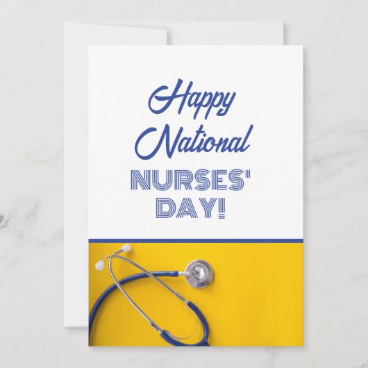 Flat Happy National Nurses Day Dank u wel! Feestdagenkaart (Voorkant)