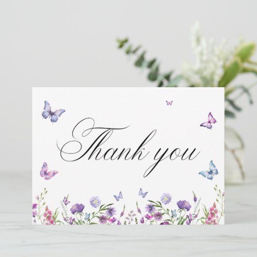 Flat Hartelijk dank Bedankkaart (Staand voorkant)