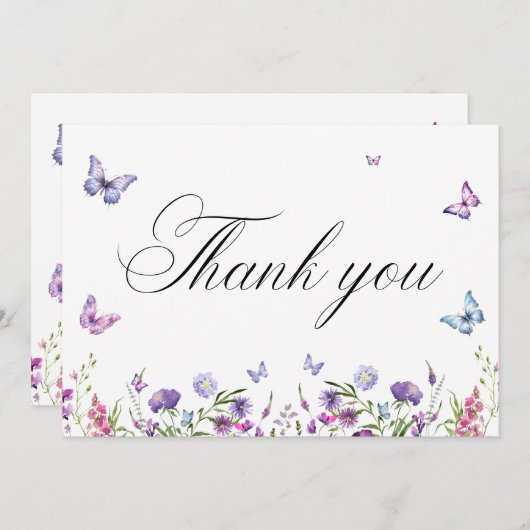 Flat Hartelijk dank Bedankkaart (Voorkant / Achterkant)