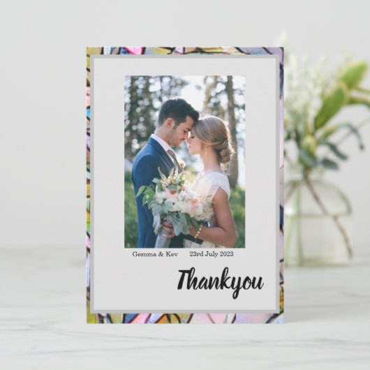 Flat Hartelijk dank Bedankkaart (Staand voorkant)