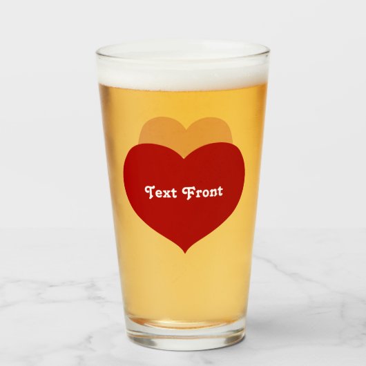 Flat Heart Icon Glas (Voorkant gevuld)