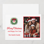 Flat Holiday Card Custom Photo Feestdagenkaart (Voorkant / Achterkant)