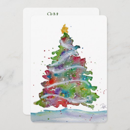 Flat Holiday Card Feestdagenkaart (Voorkant / Achterkant)