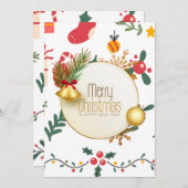 Flat Holiday Card Feestdagenkaart (Voorkant / Achterkant)