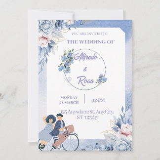 Flat Holiday Kaart bruiloft