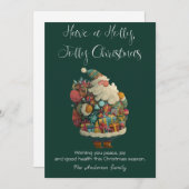 Flat Holiday Kaart met Santa (Voorkant / Achterkant)