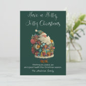 Flat Holiday Kaart met Santa (Staand voorkant)