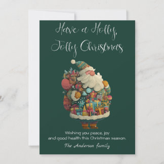 Flat Holiday Kaart met Santa