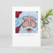 Flat Holiday Kaart met schilderij van de Kerstman (Staand voorkant)