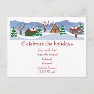 Flat Holiday Party Invitation-Custom Gedrukt Uitnodiging Briefkaart