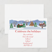 Flat Holiday Party Invitation-Custom Gedrukt Uitnodiging Briefkaart (Voorkant / Achterkant)