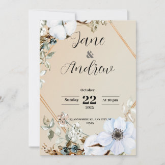 Flat Invitation, formaat: 5 x 7 inch, papier: Matt Kaart