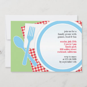 Flat Invitation Picnic Outing Party Kaart