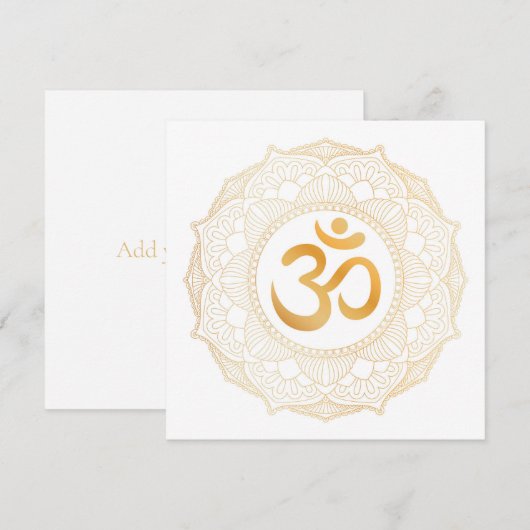 FLAT-KAART: GOLD MANDALA EN OHM BEDANKKAART (Voorkant / Achterkant)