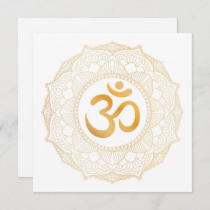 FLAT-KAART: GOLD MANDALA EN OHM BEDANKKAART