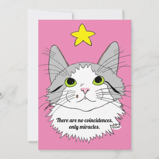 Flat Kaart No CoIncident, alleen Miracles Cat Gizm (Voorkant)