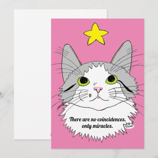 Flat Kaart No CoIncident, alleen Miracles Cat Gizm (Voorkant / Achterkant)